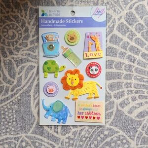 Born to Be Wild 3-D Handmade Stickers for Baby Book, Greeting Cards CUTE